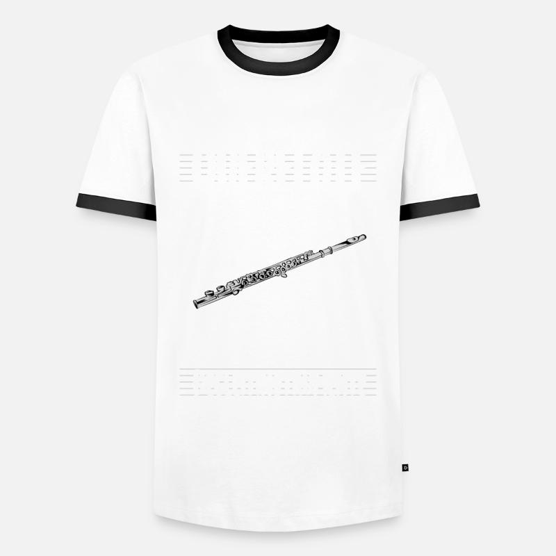 Querflöte - Männer Kontrast-T-Shirt - Weiß/Schwarz