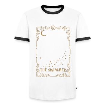 Carte de Tarot Club Occulte Gothic Surfer Nageur Surf - T-shirt contrasté Homme - blanc/noir - Devant - AI Model Female 172 light (172cm) & AI Model Male 178 dark (178cm)