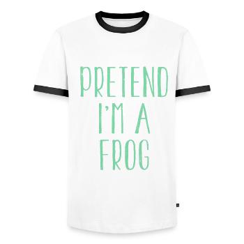 Funny Pretend I'm Frog Costume For Halloween - Men's Ringer Shirt - white/black - Front - AI Model Female 172 light (172cm) & AI Model Male 178 dark (178cm)