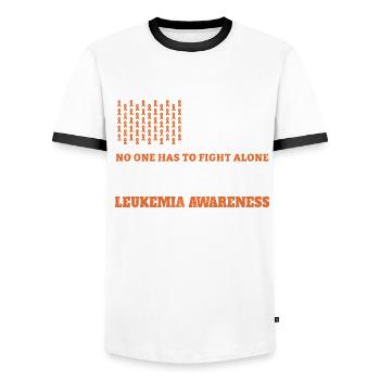 September Orange Ribbon Leukemia Cancer Awareness - Männer Kontrast-T-Shirt - Weiß/Schwarz - Vorne - AI Model Female 172 light (172cm) & AI Model Male 178 dark (178cm)