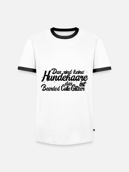 Bearded Collie - Männer Kontrast-T-Shirt - Weiß/Schwarz