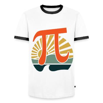 Groovy Pi Mathe Urlaub Mathematik Lustiger Pi Tag - Männer Kontrast-T-Shirt - Weiß/Schwarz - Vorne - AI Model Female 172 light (172cm) & AI Model Male 178 dark (178cm)