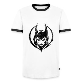 20ème Anniversaire Garder le mal à distance depuis 12/2004 - T-shirt contrasté Homme - blanc/noir - Devant - AI Model Female 172 light (172cm) & AI Model Male 178 dark (178cm)