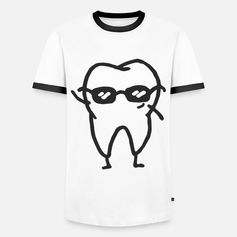 Tooth Funny Gift - Men's Ringer Shirt - white/black