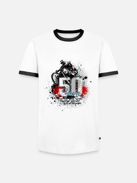 Mountain bike - 50th birthday - Men's Ringer Shirt - white/black