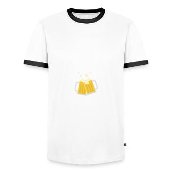 Un veau qui tete bien, citation drole paysan - T-shirt contrasté Homme - blanc/noir - Devant - AI Model Female 172 light (172cm) & AI Model Male 178 dark (178cm)