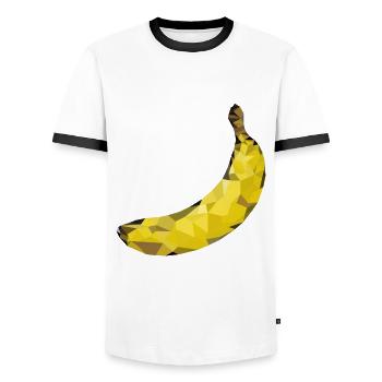 Polygone de banane - T-shirt contrasté Homme - blanc/noir - Devant - AI Model Female 172 light (172cm) & AI Model Male 178 dark (178cm)