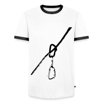 Seil + Expressschlingen - Männer Kontrast-T-Shirt - Weiß/Schwarz - Vorne - AI Model Female 172 light (172cm) & AI Model Male 178 dark (178cm)