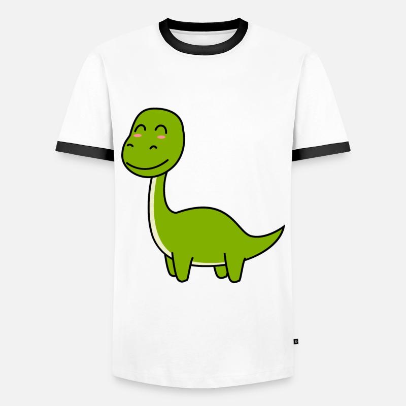Dinosaur brontosaurus comic - Men's Ringer Shirt - white/black