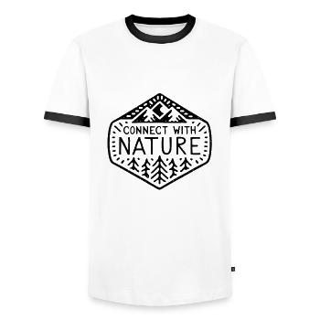 Verbindung mit der Natur - Männer Kontrast-T-Shirt - Weiß/Schwarz - Vorne - AI Model Female 172 light (172cm) & AI Model Male 178 dark (178cm)