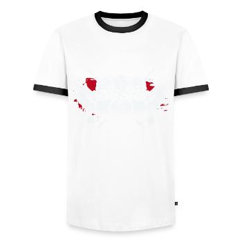 GOLF | Skull Golfball Golfschläger Golfer Geschenk - Männer Kontrast-T-Shirt - Weiß/Schwarz - Vorne - AI Model Female 172 light (172cm) & AI Model Male 178 dark (178cm)