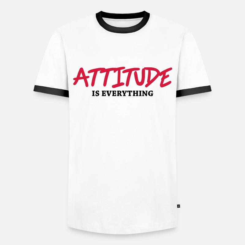 Attitude is everything - Männer Kontrast-T-Shirt - Weiß/Schwarz