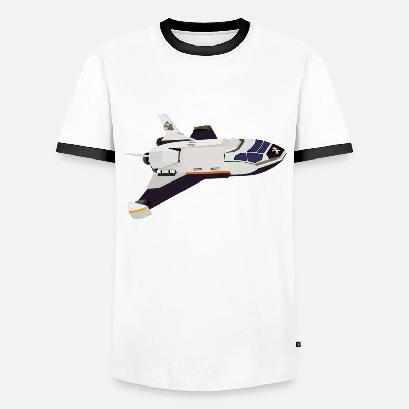 Space Shuttle Flug - Männer Kontrast-T-Shirt - Weiß/Schwarz