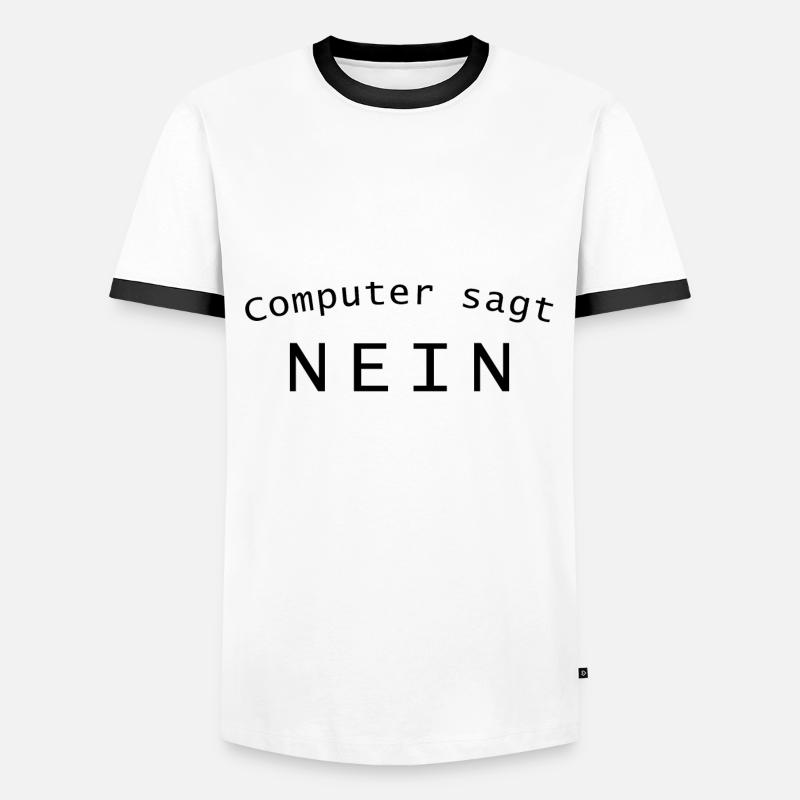 Computer sagt nein - Männer Kontrast-T-Shirt - Weiß/Schwarz