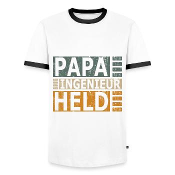 Ingenieur Student Papa lustig Sprüche Spruch Baby - Männer Kontrast-T-Shirt - Weiß/Schwarz - Vorne - AI Model Female 172 light (172cm) & AI Model Male 178 dark (178cm)