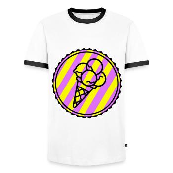 Eicreme Eis Icon - Männer Kontrast-T-Shirt - Weiß/Schwarz - Vorne - AI Model Female 172 light (172cm) & AI Model Male 178 dark (178cm)