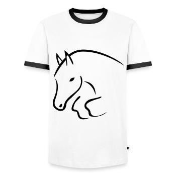 Springpferd - T-shirt contrasté Homme - blanc/noir - Devant - AI Model Female 172 light (172cm) & AI Model Male 178 dark (178cm)