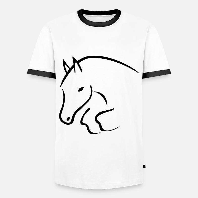 Springpferd - Männer Kontrast-T-Shirt - Weiß/Schwarz