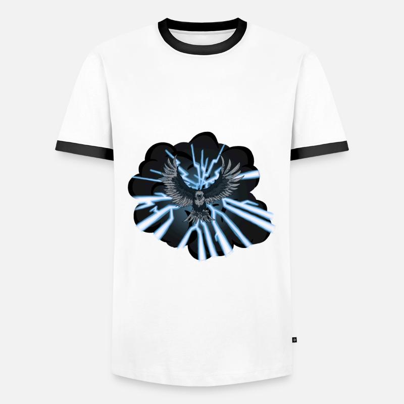 Zeus - Männer Kontrast-T-Shirt - Weiß/Schwarz