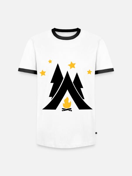 Zelt - Männer Kontrast-T-Shirt - Weiß/Schwarz