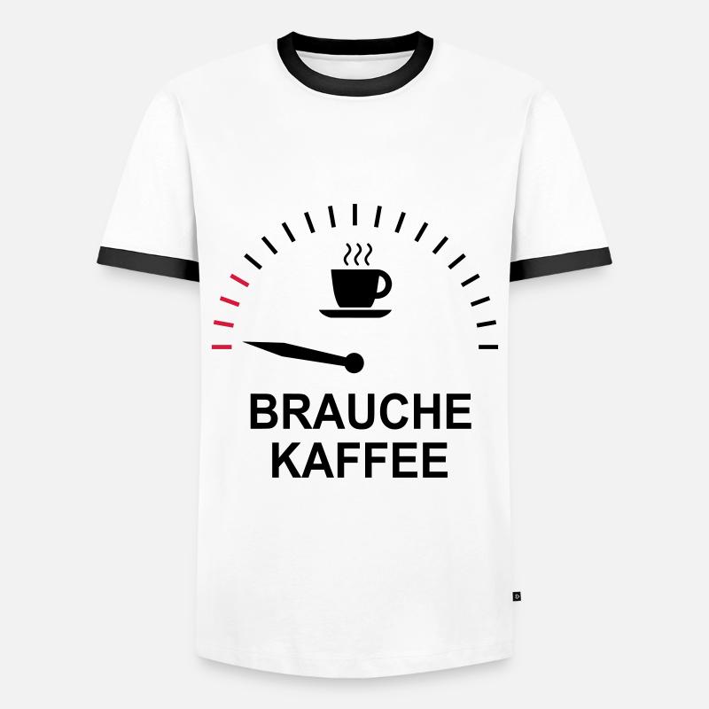 Kaffee - Männer Kontrast-T-Shirt - Weiß/Schwarz