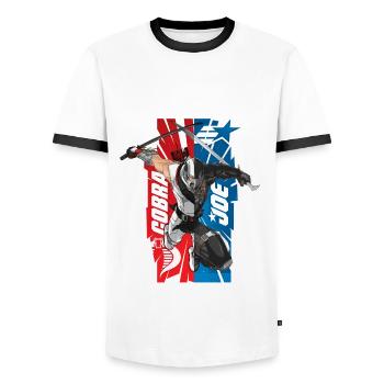 G.I. Joe And Cobra With Storm Shadow & Snake Eyes - Men's Ringer Shirt - white/black - Front - AI Model Female 172 light (172cm) & AI Model Male 178 dark (178cm)