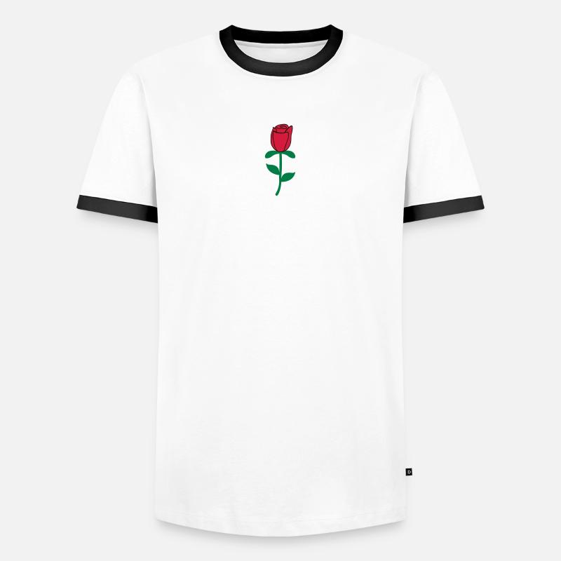 Róże - Männer Kontrast-T-Shirt - Weiß/Schwarz