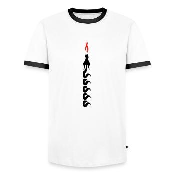 draak - Männer Kontrast-T-Shirt - Weiß/Schwarz - Vorne - AI Model Female 172 light (172cm) & AI Model Male 178 dark (178cm)