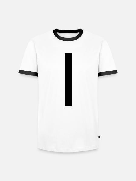 Buchstabe i - Männer Kontrast-T-Shirt - Weiß/Schwarz