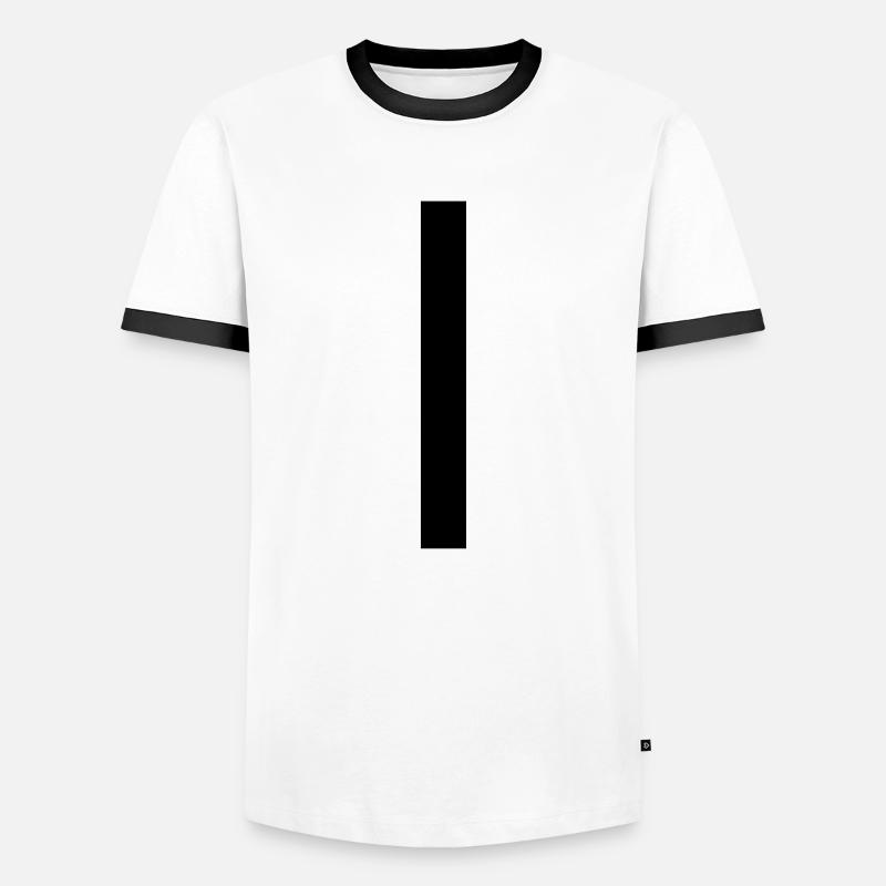 Buchstabe i - Männer Kontrast-T-Shirt - Weiß/Schwarz