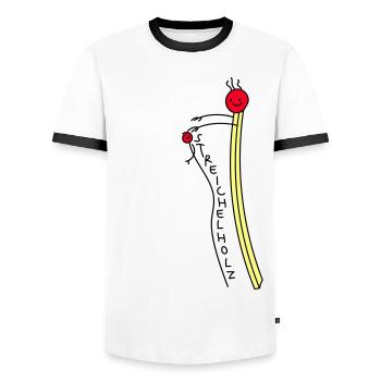 Massage mit liebe - Männer Kontrast-T-Shirt - Weiß/Schwarz - Vorne - AI Model Female 172 light (172cm) & AI Model Male 178 dark (178cm)