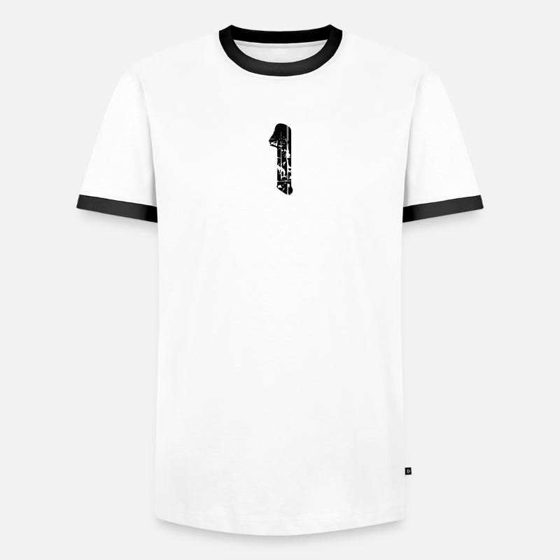1 - Männer Kontrast-T-Shirt - Weiß/Schwarz
