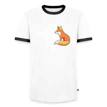 Simplyfox 07 - Men's Ringer Shirt - white/black - Front - AI Model Female 172 light (172cm) & AI Model Male 178 dark (178cm)