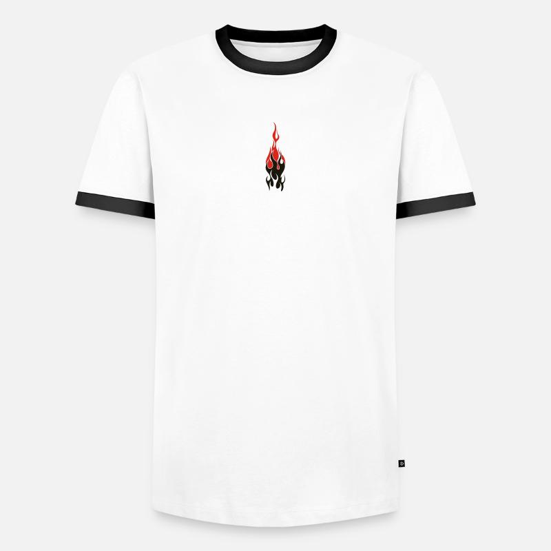 flammen - Männer Kontrast-T-Shirt - Weiß/Schwarz