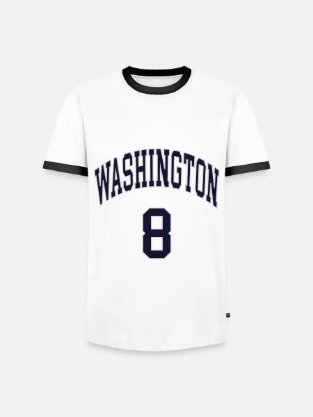 Washington 8 - Männer Kontrast-T-Shirt - Weiß/Schwarz