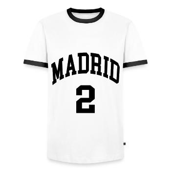 Madrid 2 - T-shirt contrasté Homme - blanc/noir - Devant - AI Model Female 172 light (172cm) & AI Model Male 178 dark (178cm)