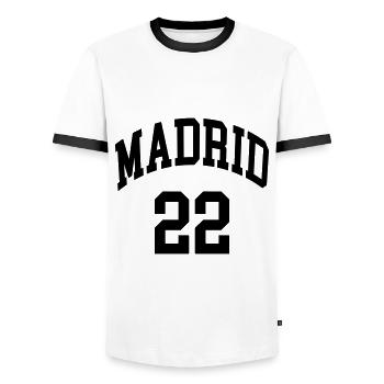 Madrid 22 - T-shirt contrasté Homme - blanc/noir - Devant - AI Model Female 172 light (172cm) & AI Model Male 178 dark (178cm)