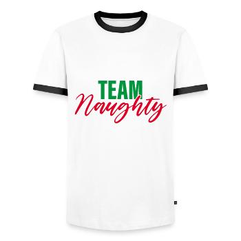 Team Frech - Männer Kontrast-T-Shirt - Weiß/Schwarz - Vorne - AI Model Female 172 light (172cm) & AI Model Male 178 dark (178cm)