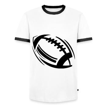 Football American Football - Men's Ringer Shirt - white/black - Front - AI Model Female 172 light (172cm) & AI Model Male 178 dark (178cm)