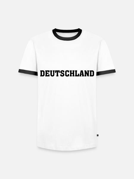 Deutschland - Männer Kontrast-T-Shirt - Weiß/Schwarz