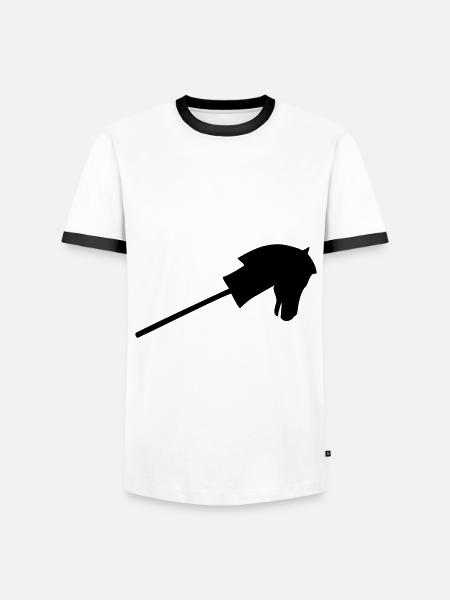 Riding a stick horse - Men's Ringer Shirt - white/black