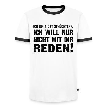 Fiese, lustige Nerd Sprüche, Geschenk - Männer Kontrast-T-Shirt - Weiß/Schwarz - Vorne - AI Model Female 172 light (172cm) & AI Model Male 178 dark (178cm)