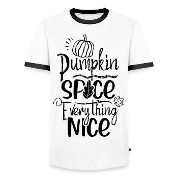 Herbst Kürbis Herbstlich Herbstferien - Männer Kontrast-T-Shirt - Weiß/Schwarz - Vorne - AI Model Female 172 light (172cm) & AI Model Male 178 dark (178cm)