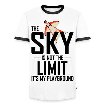 Wingsuit volant Base Jumping Parachutisme Wingsuit - T-shirt contrasté Homme - blanc/noir - Devant - AI Model Female 172 light (172cm) & AI Model Male 178 dark (178cm)