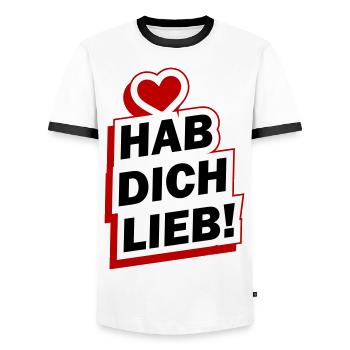 Have You Love Saying Love - Men's Ringer Shirt - white/black - Front - AI Model Female 172 light (172cm) & AI Model Male 178 dark (178cm)