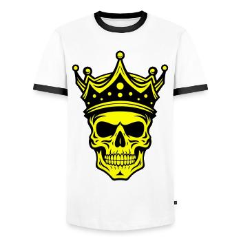 Skull King Crown - Men's Ringer Shirt - white/black - Front - AI Model Female 172 light (172cm) & AI Model Male 178 dark (178cm)