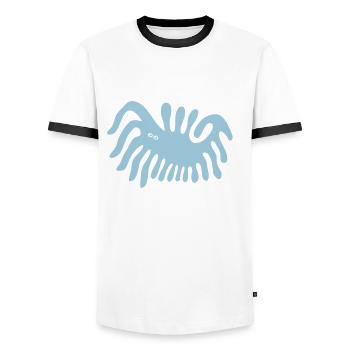 Gimme Five - T-shirt contrasté Homme - blanc/noir - Devant - AI Model Female 172 light (172cm) & AI Model Male 178 dark (178cm)