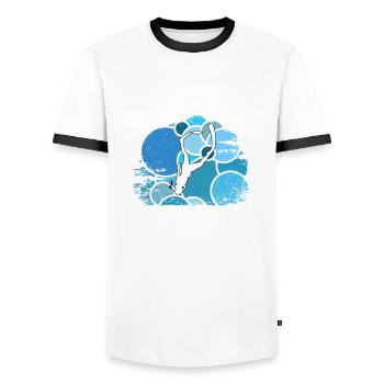 Taucher tauchen Sporttaucher Gerätetauchen - Männer Kontrast-T-Shirt - Weiß/Schwarz - Vorne - AI Model Female 172 light (172cm) & AI Model Male 178 dark (178cm)