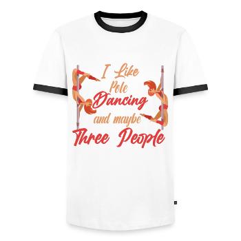 Pole Dance Tanzen Pole Dance Tänzerin - Männer Kontrast-T-Shirt - Weiß/Schwarz - Vorne - AI Model Female 172 light (172cm) & AI Model Male 178 dark (178cm)