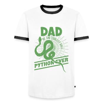 Schlangenbesitzer Schlangenliebhaber Schlangen - Männer Kontrast-T-Shirt - Weiß/Schwarz - Vorne - AI Model Female 172 light (172cm) & AI Model Male 178 dark (178cm)